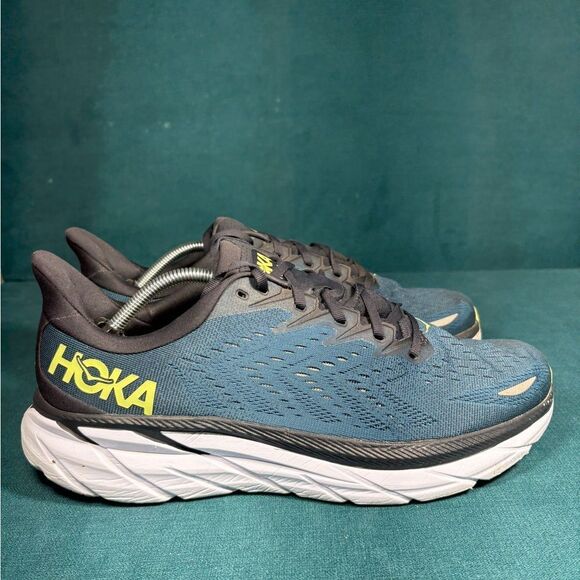 Hoka One Clifton 8 Green Athletic cushioned shoes men’s size 12